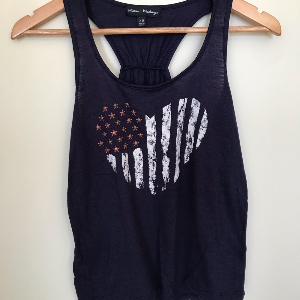 💛 3/$15 Blue American Flag Tank
